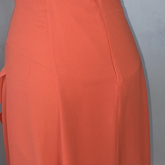 Fame and Partners Orange Chiffon Dress 4 - Picture 9 of 11